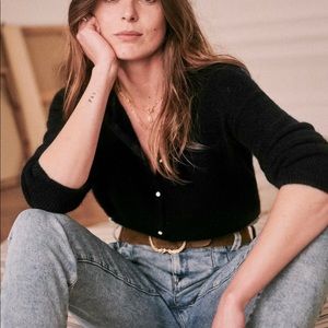 Sézane Gaspard Cardigan Sweater black